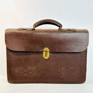1950’s US Military Officer’s Brown Leather Portfolio Briefcase